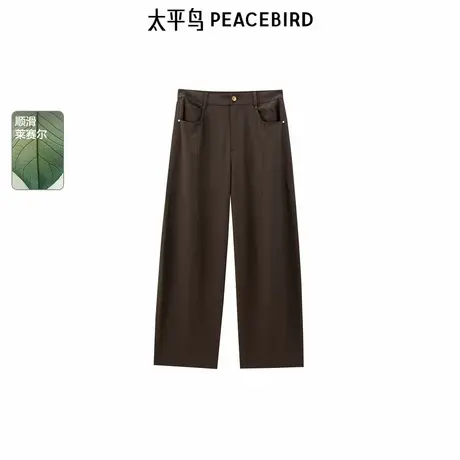 【商场同款】太平鸟2025年夏季新款黑色宽松阔腿休闲裤A1GBF2217图片