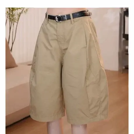 工装前奏2025夏季薄款大码梨型身材胖mm显瘦小个子五分休闲中裤子商品大图