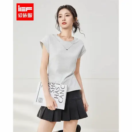 IEF/爱依服2025夏季新款韩版简约通勤气质休闲百搭短袖上衣商品大图