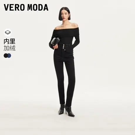 Vero Moda奥莱牛仔裤女秋冬新款加绒九分裤高腰铅笔小脚裤子流行商品大图