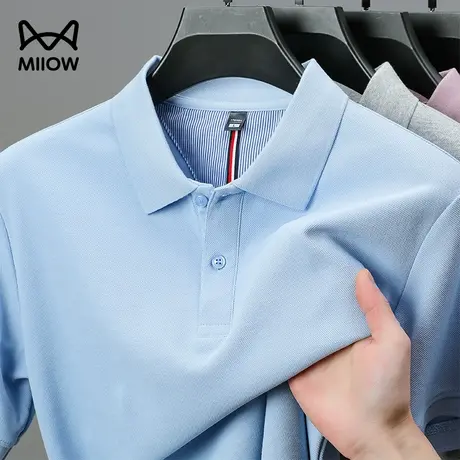 猫人索罗娜polo衫短袖男夏季2025新款休闲透气7A抗菌翻领打底上衣图片
