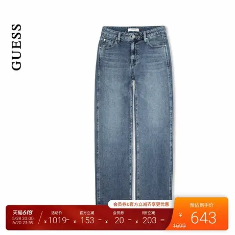 GUESS女士经典款立体剪裁修身直筒牛仔裤-YO1D0050商品大图