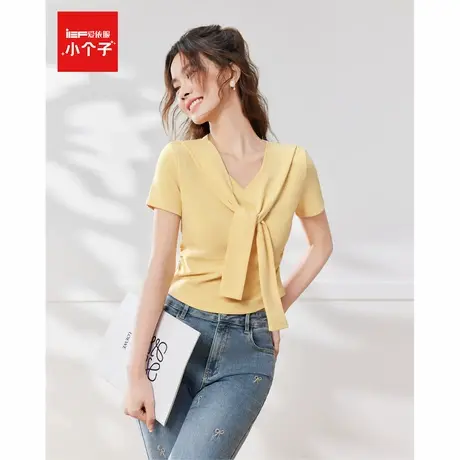 IEF/爱依服2025夏季新款通勤简约气质显瘦百搭设计感学院风短上衣图片