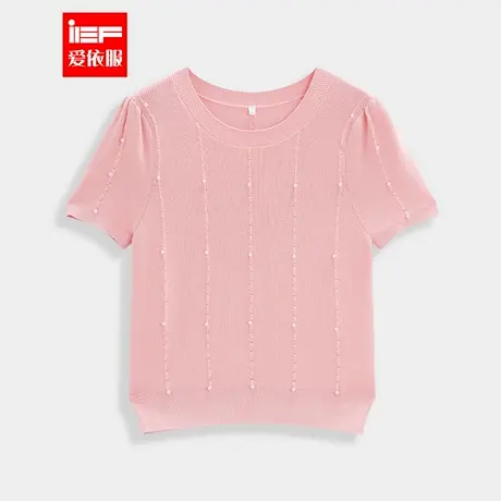 IEF/爱依服2025春夏新款法式甜美淑女通勤气质百搭薄款毛织上衣商品大图