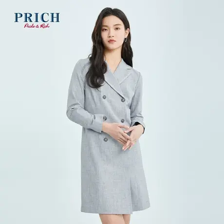 PRICH【商场同款】连衣裙春秋新款气质优雅翻领职场A字西装式图片