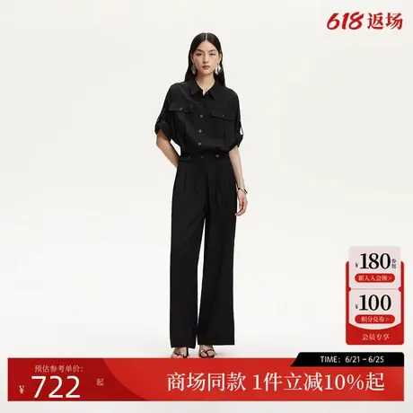 Vero Moda休闲裤2025夏季新款翻领工装裤型高腰连体裤325244002商品大图