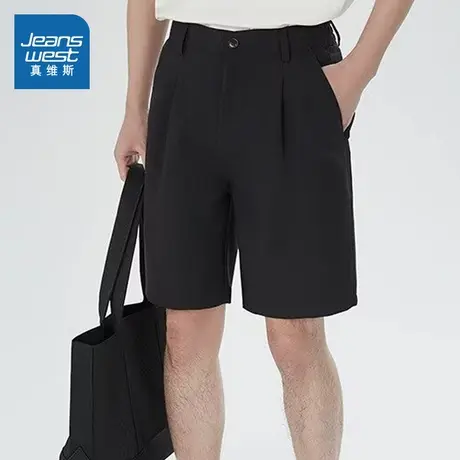 KF真维斯男装 2025夏季新款美式商务风时尚百搭休闲男款五分西裤商品大图