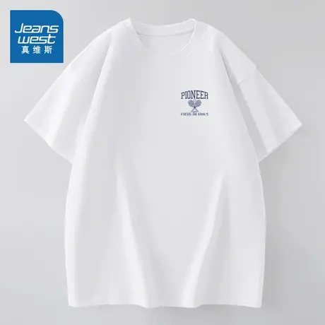 NX真维斯女装2025夏季新款简约百搭宽松休闲纯棉圆领短袖T恤女图片