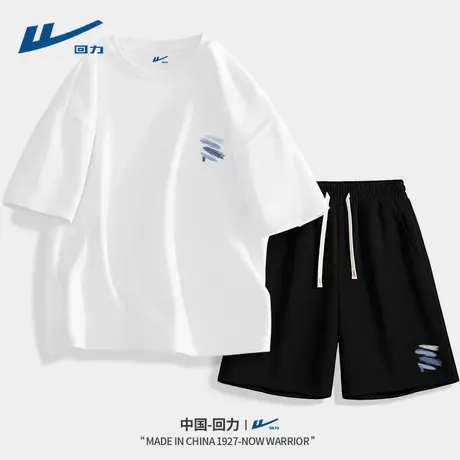 回力运动套装男夏薄款透气短袖短裤一整套男士2025新款休闲男装D图片