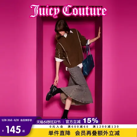 Juicy Couture橘滋春夏新款上衣美拉德宽松百搭圆领针织衫毛衣女商品大图