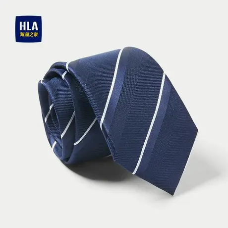 HLA/海澜之家箭头型领带25新款撞色条纹色织含桑蚕丝含羊毛领带男商品大图