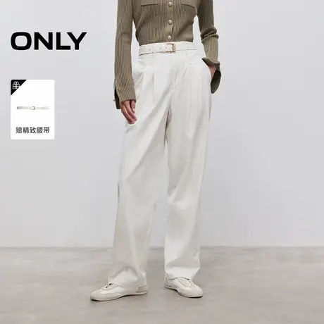 ONLY2025夏季新款慵懒百搭宽松显瘦腹部捏褶长裤阔腿裤休闲裤女商品大图