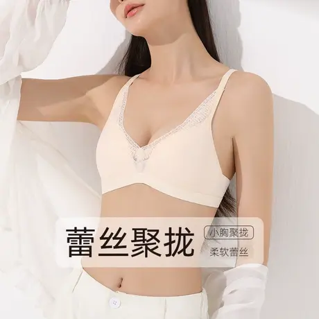 内衣女文胸聚拢小胸美背性感胸罩春夏薄款防下垂收副乳纯欲无钢圈图片