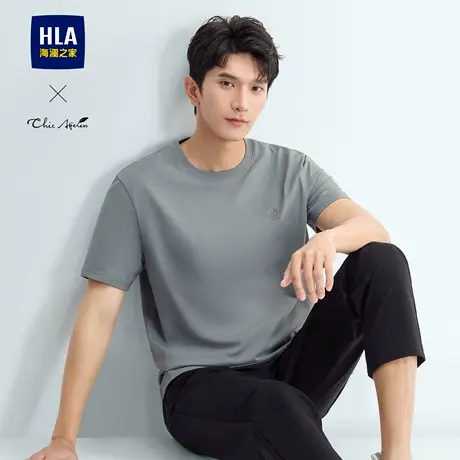 HLA/海澜之家轻商务Chic Ageless短袖T恤25夏季新款凉感印花短t男商品大图