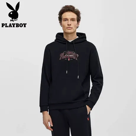 花花公子原创设计连帽卫衣男款带帽衫外套宽松百搭上衣2025年新款图片