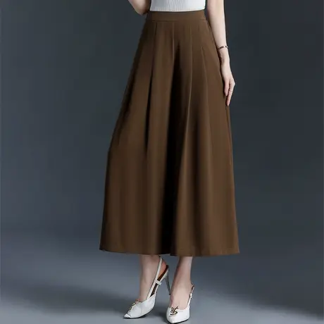 雪纺阔腿裤女夏季新款九分宽松裙裤时尚高腰显瘦垂感休闲大脚裤子商品大图