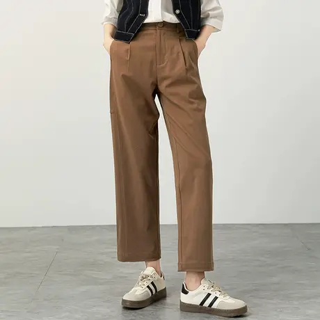 天丝棉裤子女2025新款爆款夏薄款小个子九分窄版阔腿裤休闲直筒裤商品大图