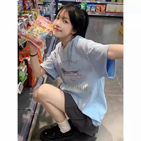 百搭短袖女t恤2025新款夏季爆款大码女装女士宽松纯棉上衣半袖夏Y图片