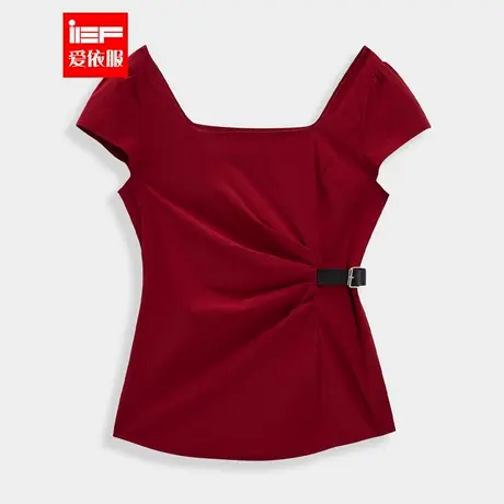IEF/爱依服2025夏季新款韩版成熟女人味设计感修身百搭显瘦上衣图片