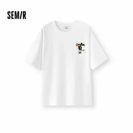 [商场同款]森马短袖T恤男美式简潮印花上衣2025夏新款休闲装宽松商品大图