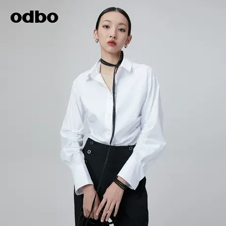 【明星同款】odbo/欧迪比欧原创设计时尚衬衫女秋冬新款衬衣图片