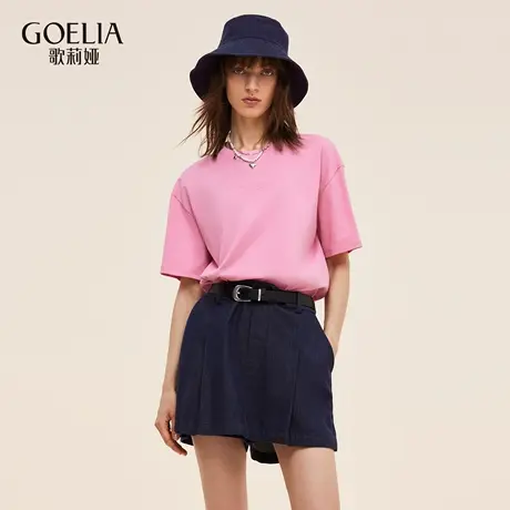 歌莉娅秋季新品短袖印字母T恤1E7J0B050商品大图