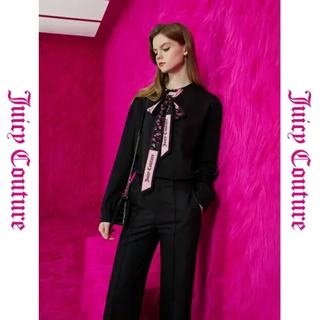 Juicy Couture橘滋2025春夏新款花语千金通勤风彩色印花衬衫女商品大图