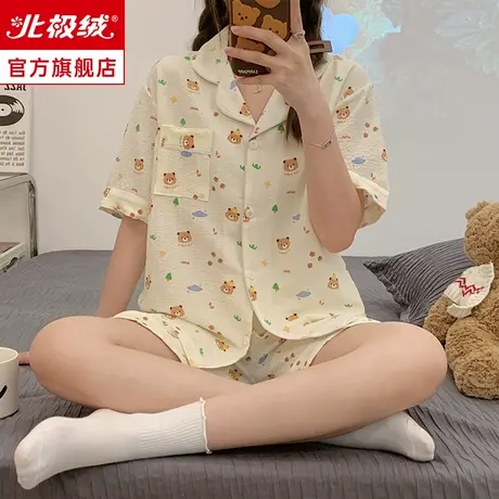 睡衣女款夏季2023新款短袖甜美少女夏天休闲薄款可外穿家居服套装商品大图