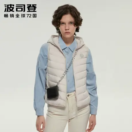 波司登马甲羽绒服女轻薄纯色简约连帽外穿马夹内搭奥莱图片