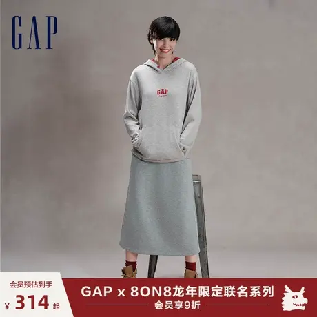 【GAP x 8ON8联名】龙年限定女装春季2024新年款针织半身裙480032图片