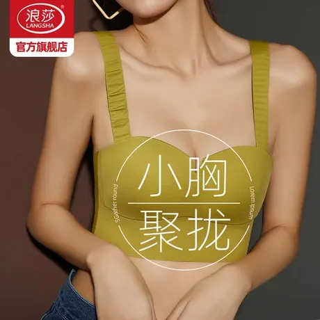 浪莎羊绒蛋白保暖内衣女小胸聚拢秋冬无痕上托收副乳美背文胸罩DT图片