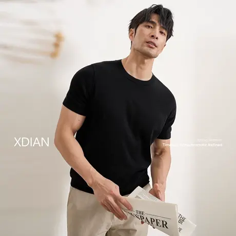 【首页会员内购直降8折】续点「07.12新品」凉感冰丝纱针织衫短袖图片