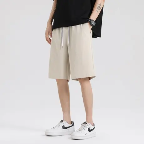 夏季薄款短裤男纯棉休闲五分裤2025新款亚麻直筒运动中裤男生裤子图片