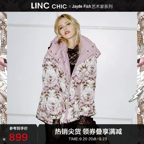 LINCCHIC金羽杰羽绒服女面包服印花短款羽绒服女冬季Y21802293商品大图