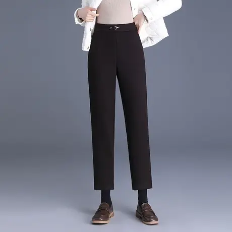 气质高腰显瘦九分裤子女2023秋冬新款百搭通勤直筒小西裤休闲裤厚图片