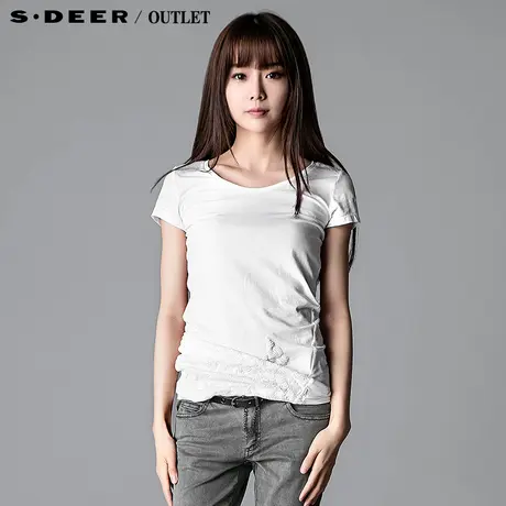 s.deer【上新】圣迪奥女装随性感女士圆领T恤S14280150图片