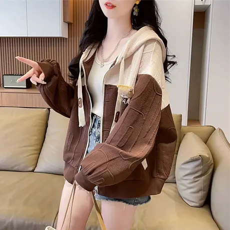 早春棒球服外套女春秋季韩版宽松大码初春薄款设计感小众开衫卫衣商品大图