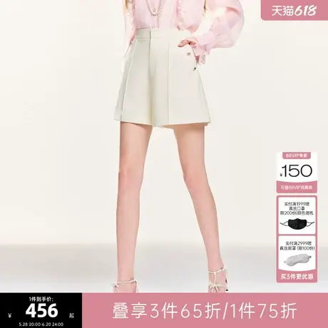 可可尼COCOON2024秋冬新款羊毛混纺面料时尚通勤显瘦女士西装短裤商品大图