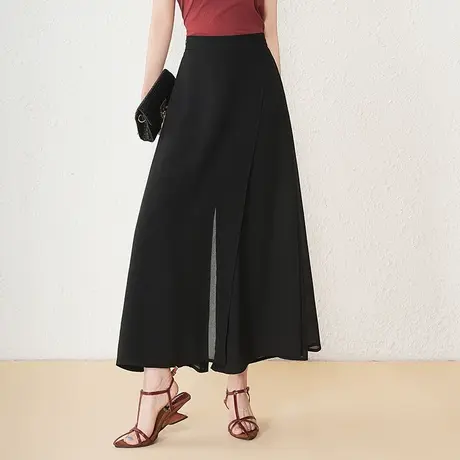 飘逸裙裤阔腿裤女夏季2025新款高腰宽松垂感九分裤裙休闲裤大脚裤商品大图