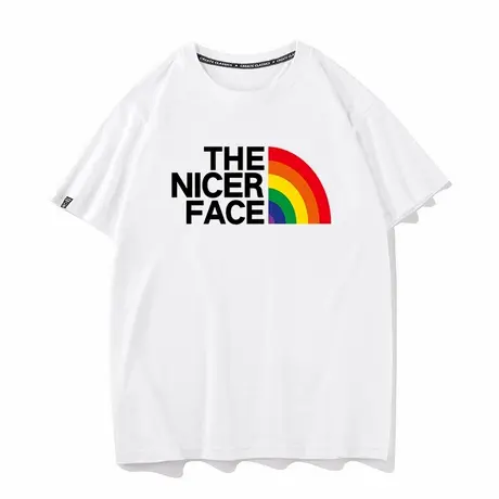 秀洛彩虹 THE NICER FACE夏季新款短袖T恤纯棉宽松打底衫半袖衣服商品大图
