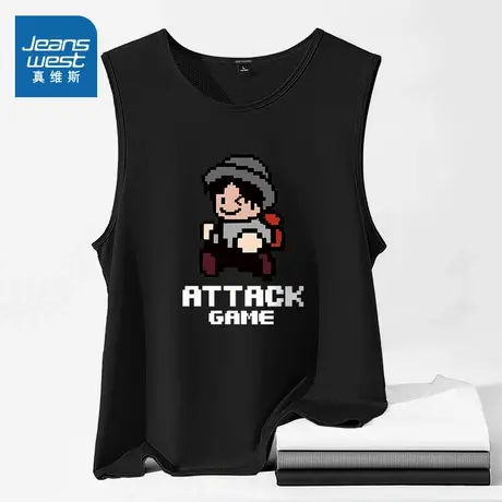 NN真维斯冰丝网眼背心男款夏季速干运动健身坎肩少年宽松无袖t恤商品大图