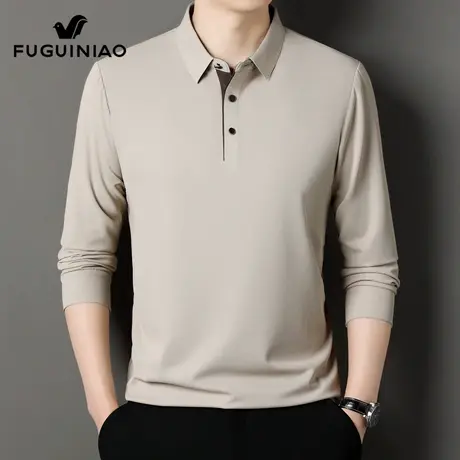 富贵鸟翻领Polo衫男士秋季2025年新款商务打底上衣休闲长袖t恤男图片