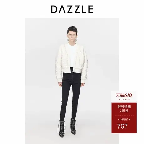 DAZZLE地素奥莱暗纹绣花棉缕小外套冬季简约短款棉服商品大图