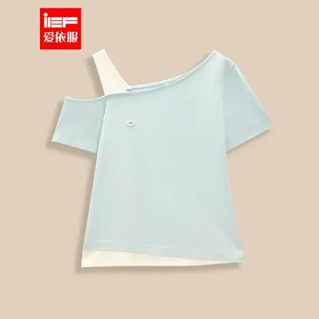 IEF/爱依服T恤2025夏季新款通勤纯欲性感高级感时尚露肩百搭上衣图片