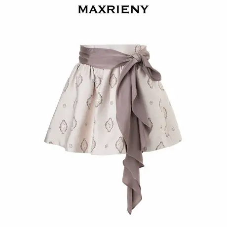 【奥莱】MAXRIENY国风廓形蓬蓬半裙高腰a字裙图片