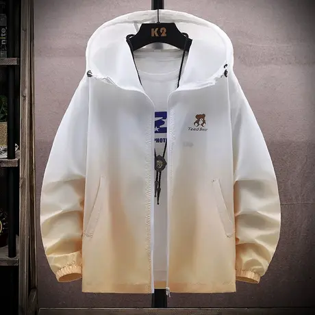 2025新款渐变情侣冰丝连帽防晒衣男夏季轻薄款防晒服夏天时尚外套图片