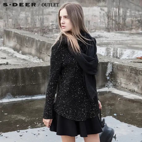 s.deer【新品】圣迪奥专柜正品女欧美设计感宽松针织衫图片