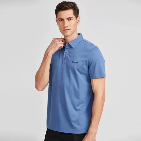 【桑蚕丝】花花公子polo衫男士短袖T恤商务休闲翻领纯色半袖上衣商品大图