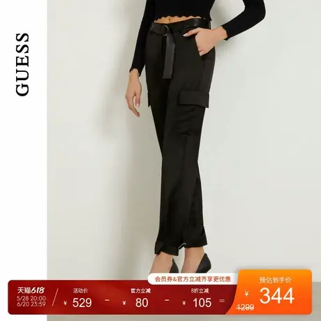 GUESS女士简约收裤脚口袋工装休闲裤-W4GB50WG7C0商品大图