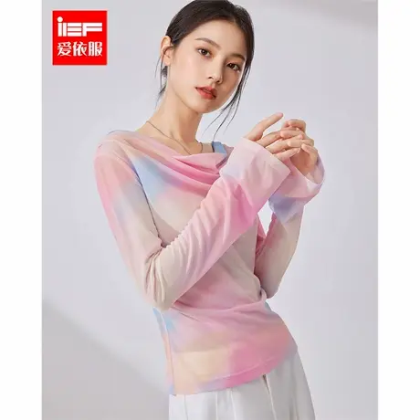 IEF/爱依服2025夏季新款美式纯欲辣妹气质设计感通勤百搭网纱上衣商品大图
